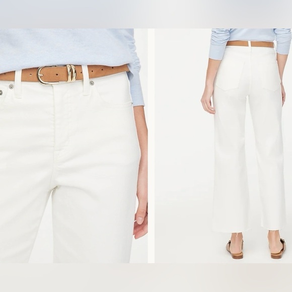 J.Crew Flare Crop Jean In Stretch White Size 29 BO933 - Picture 2 of 5